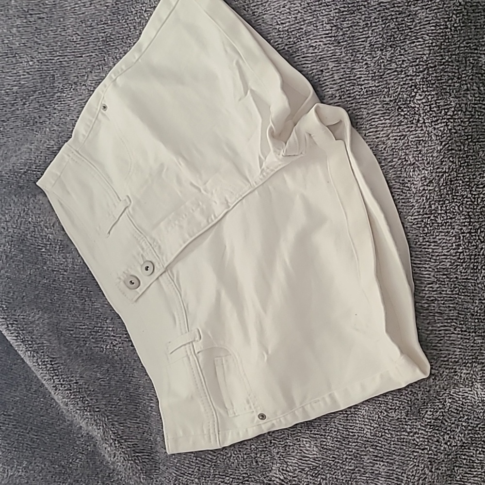 No Boundaries White Jean Shorts